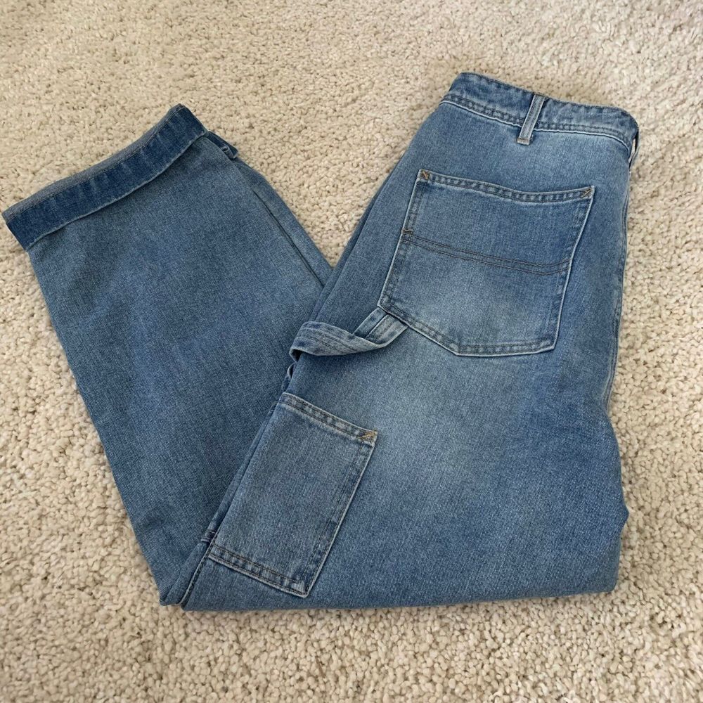 Fashion Nova Carpenter Jeans Juniors Size 9 Straight Leg High Rise Baggy Cotton